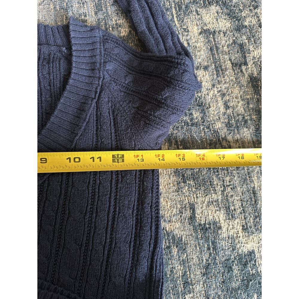 American Eagle Outfitters Women's Medium Cable Knit V-Neck Sweater Y2K Vintage - Picture 7 of 8